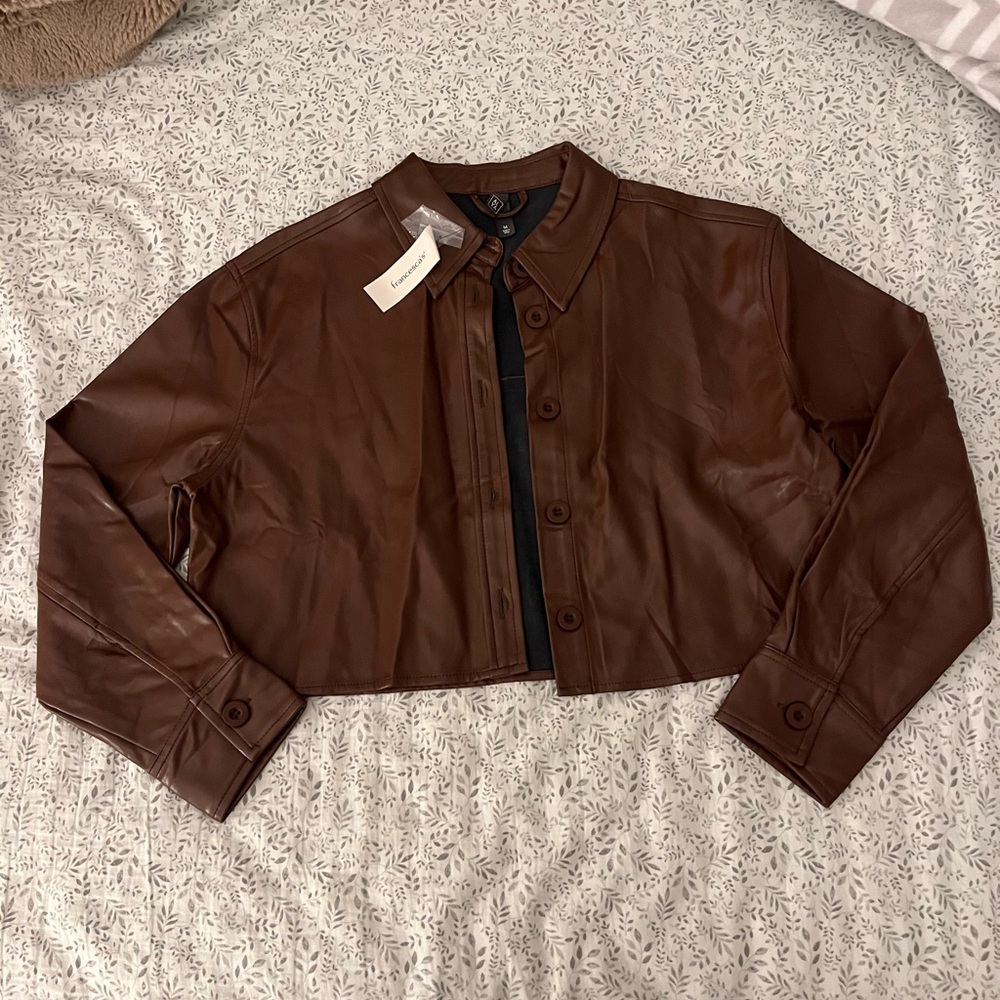 Francesca’s Faux Leather Women's Shirt Jacket
